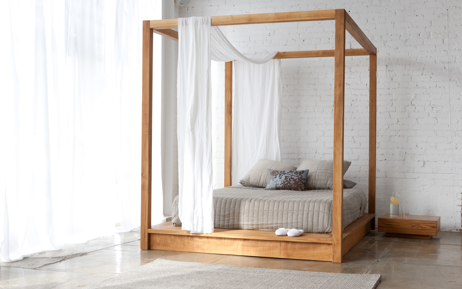 PCH Canopy Bed Frame Natural