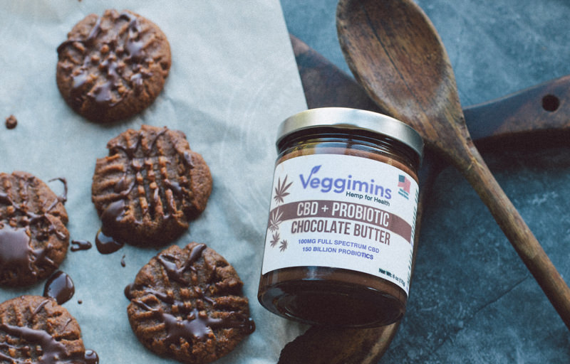 CBD Chocolate Drizzle Almond Butter Cookies with Veggimins