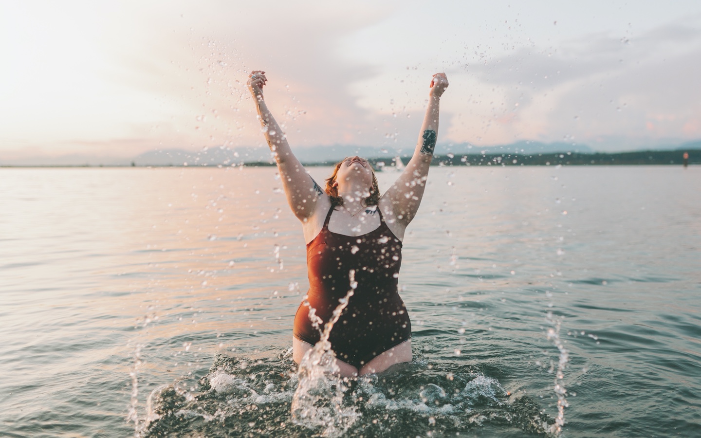 Woman Cold Water Swimming