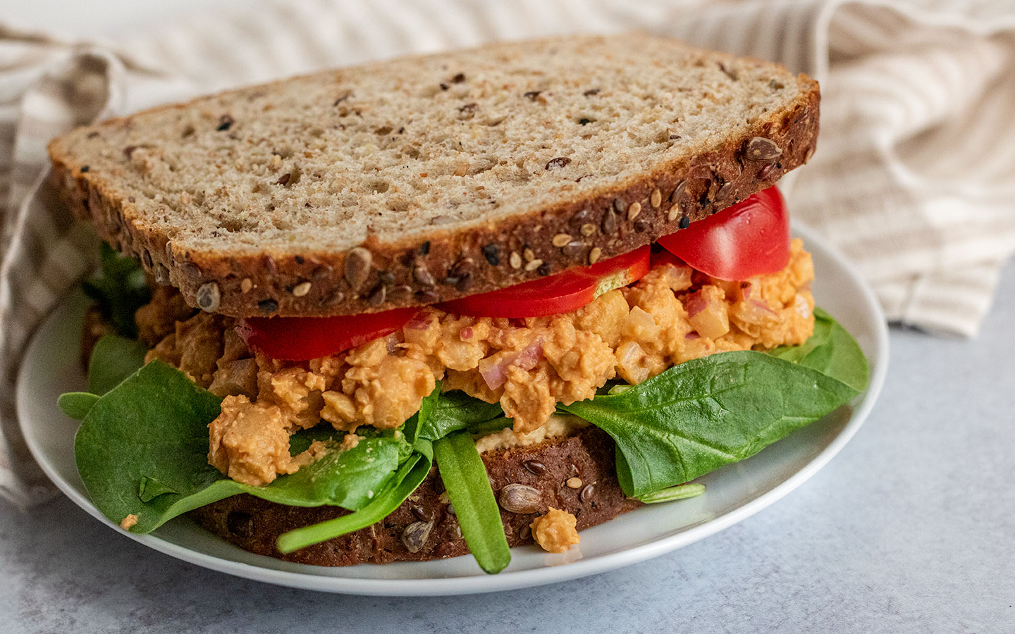 Spicy Chickpea Salad Sandwhich