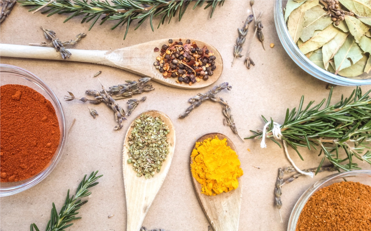 Herbs and Spices Flat Lay