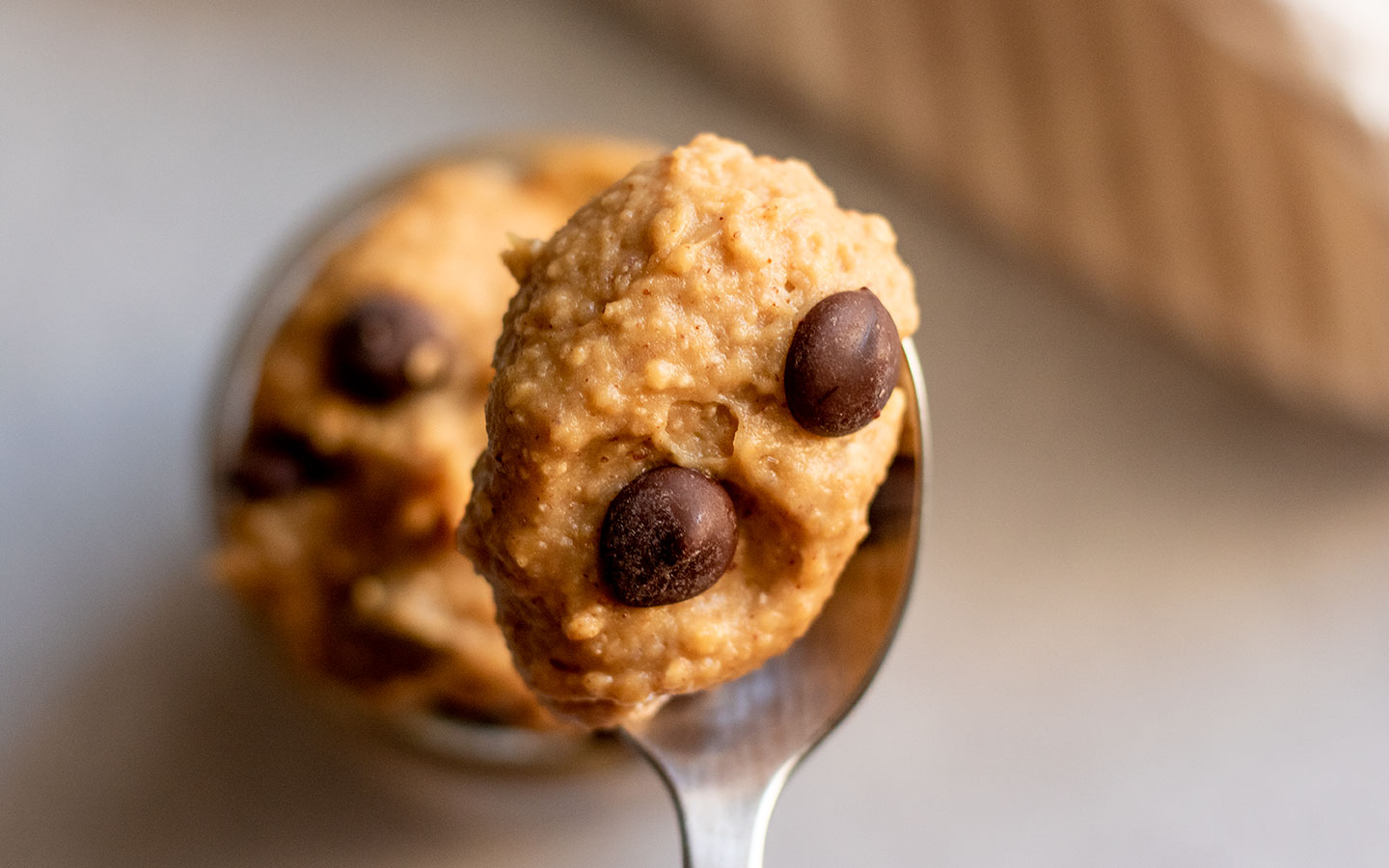 Chickpea Cookie Dough On A Spoon