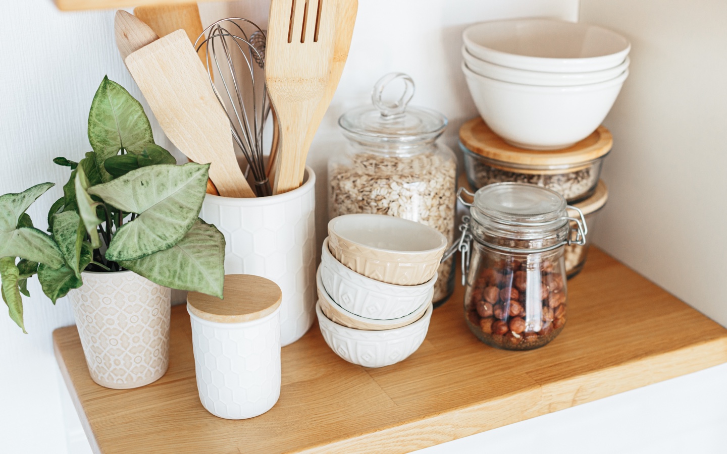 Kitchen Pantry Bottom Shelf Closeup