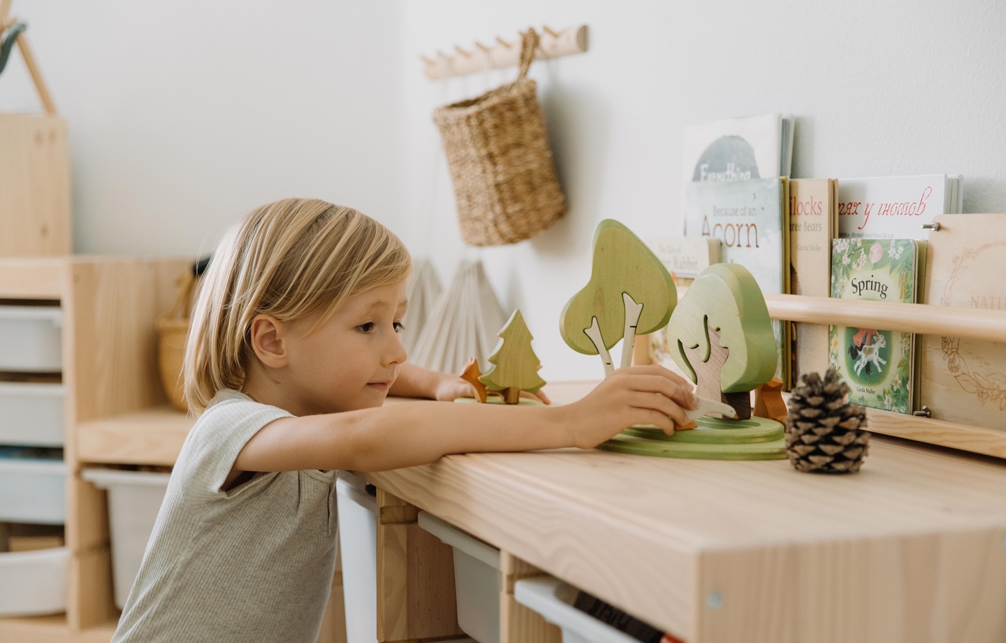 Young Boy Playing With Sustainably Made Toys