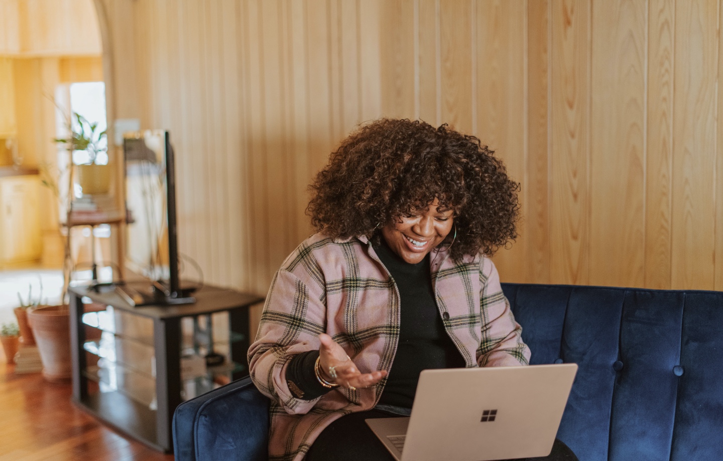 Woman Taking a Video Call On Laptop