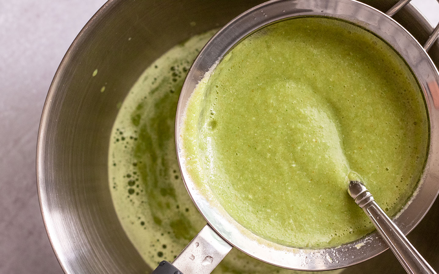 Cucumber Mint Agua Fresca Straining Ingredients