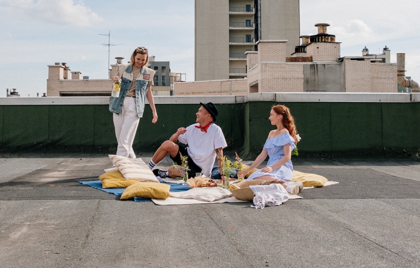 Friends Having A City Picnic