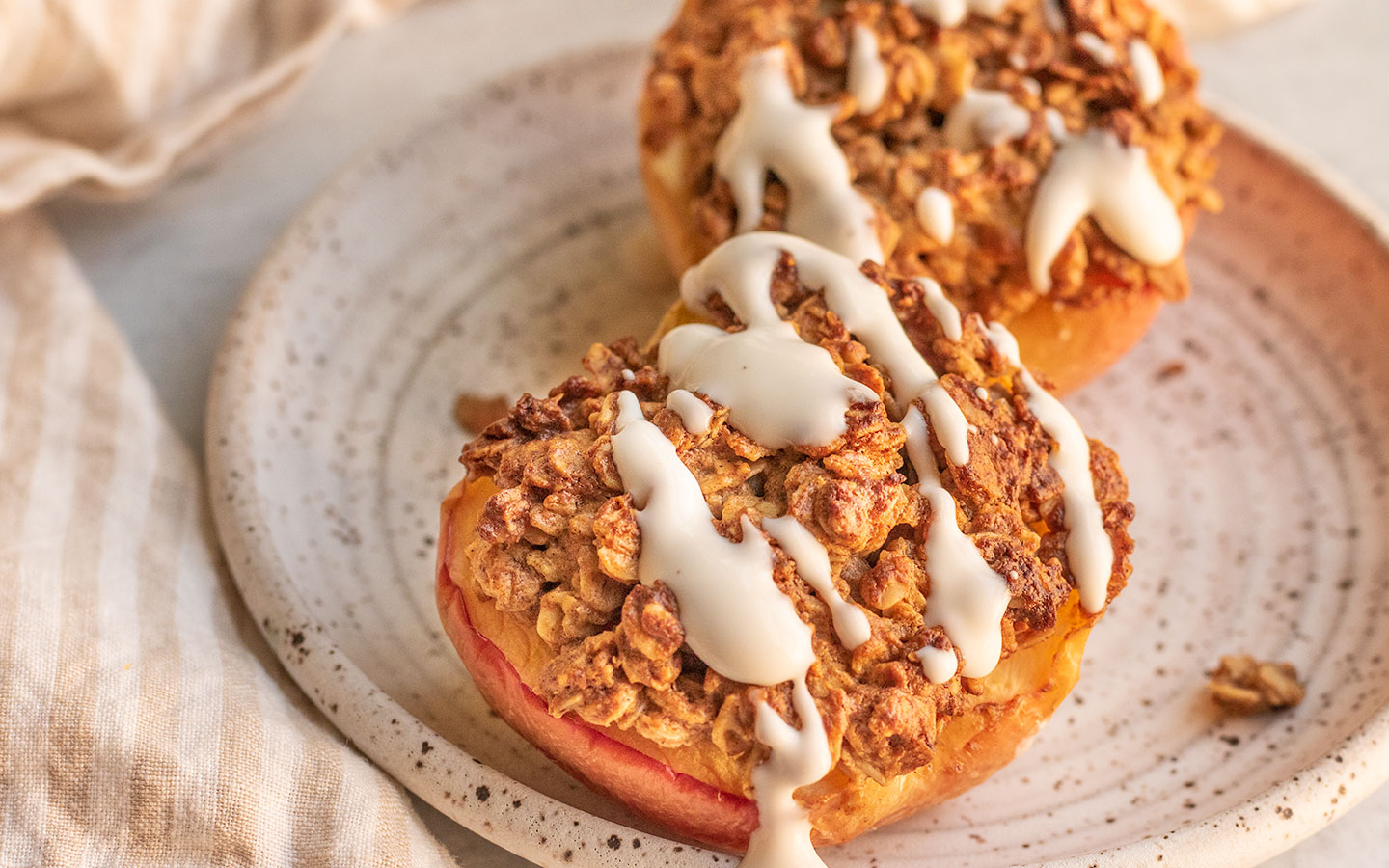 Air Fryer Baked Apples With Icing