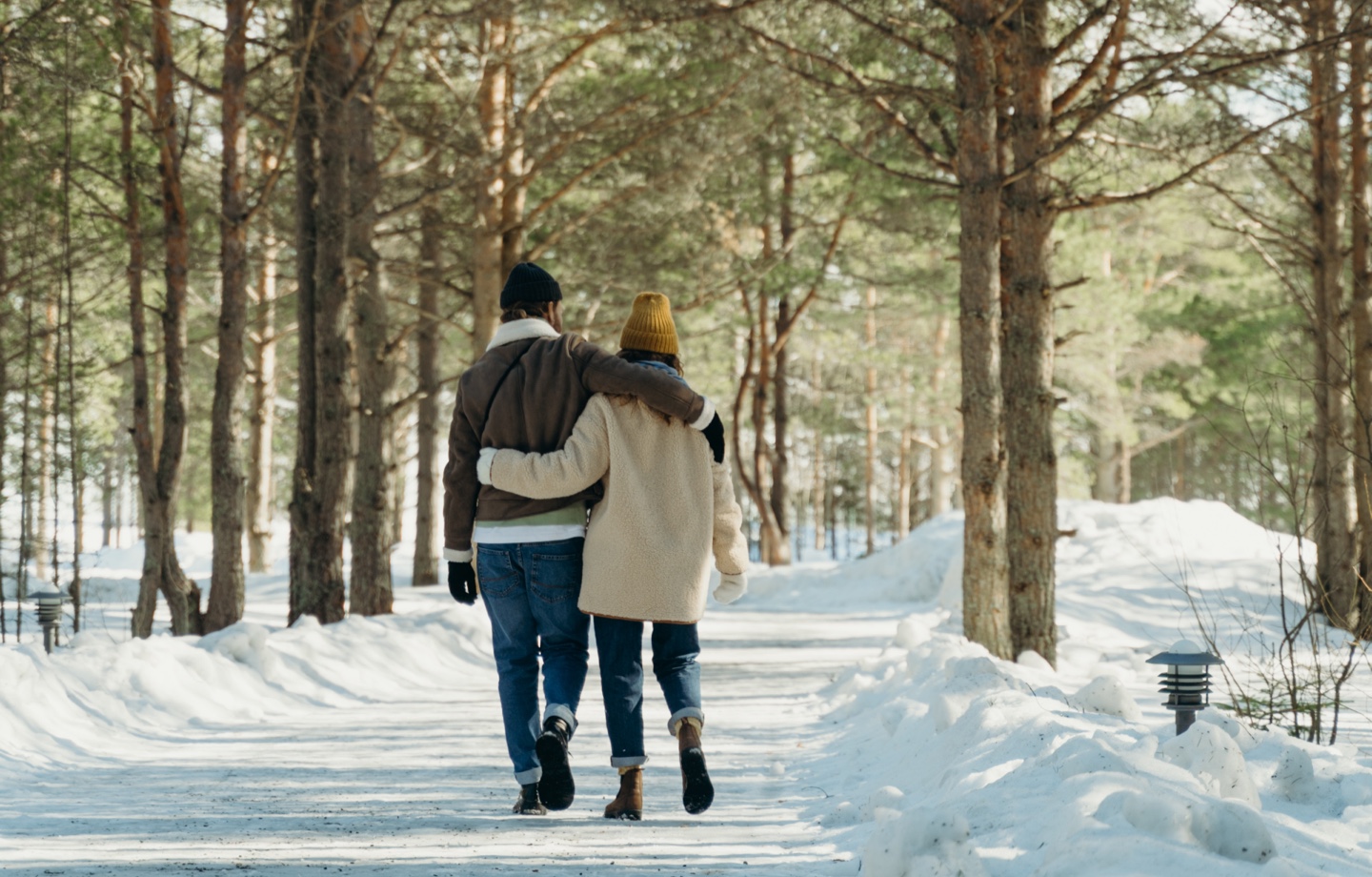 Couple On A Snowy Hike