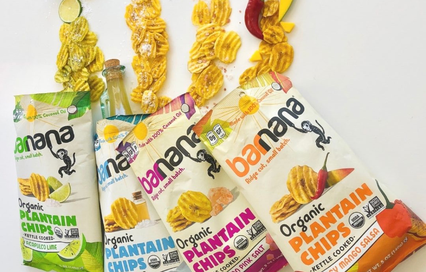 Variety of Barnana Organic Plantain Chips