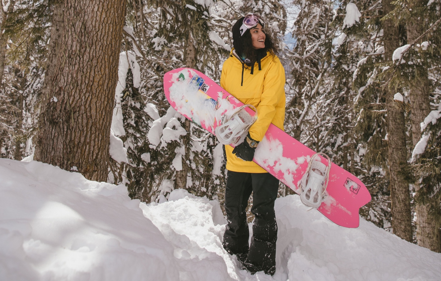 Woman Snowboarding