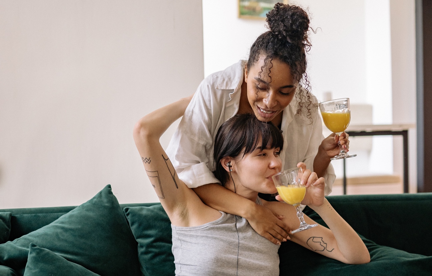 Couple Drinking Juice