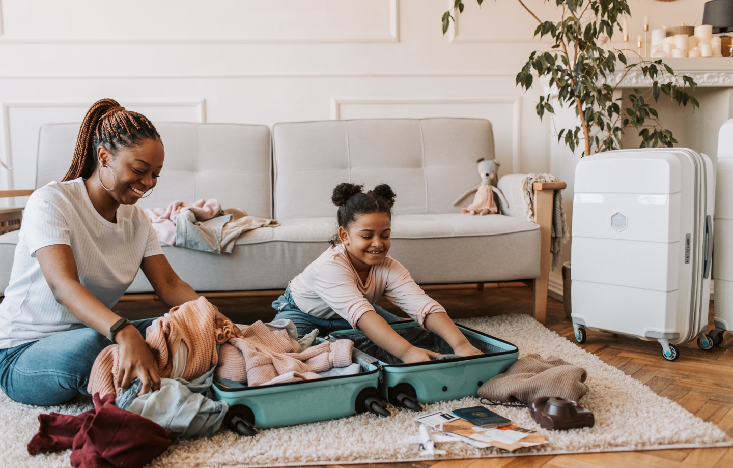 Mom and Daughter Packing