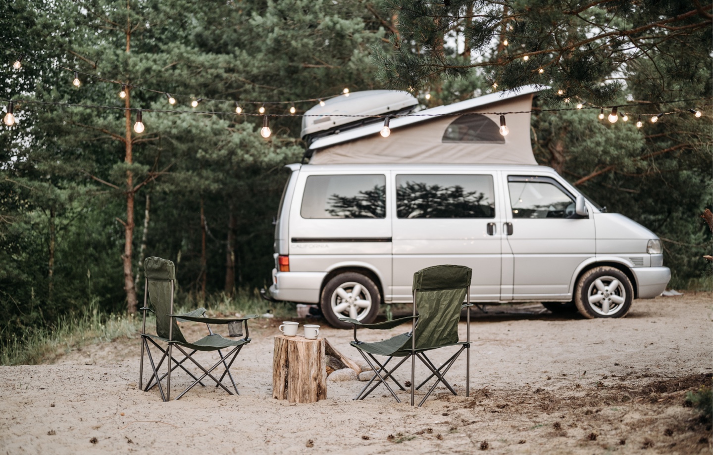 van camping set up