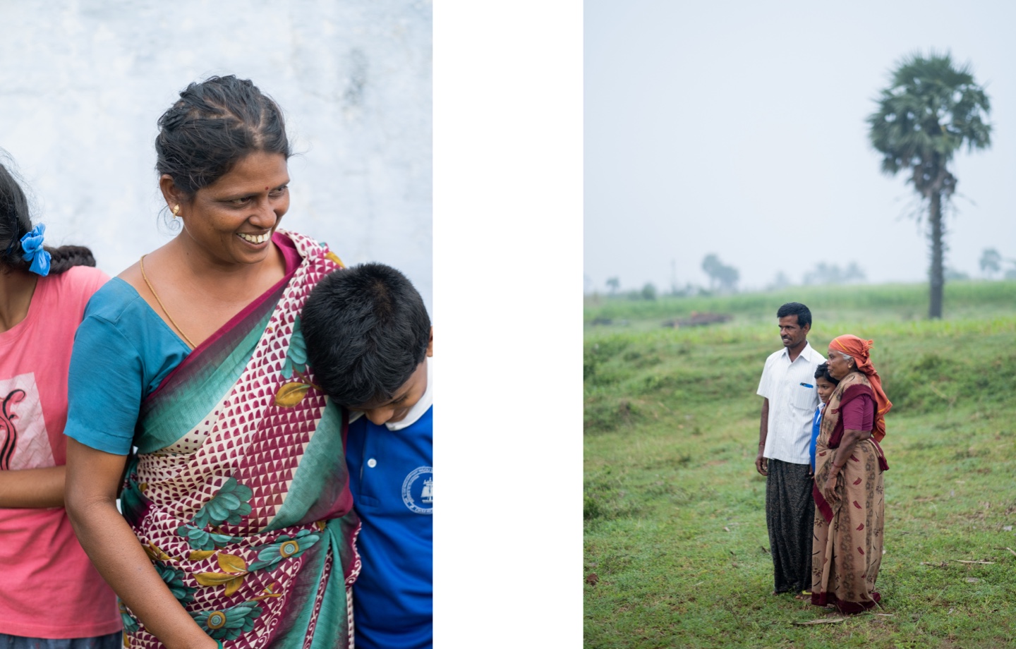 family at latex farm in india