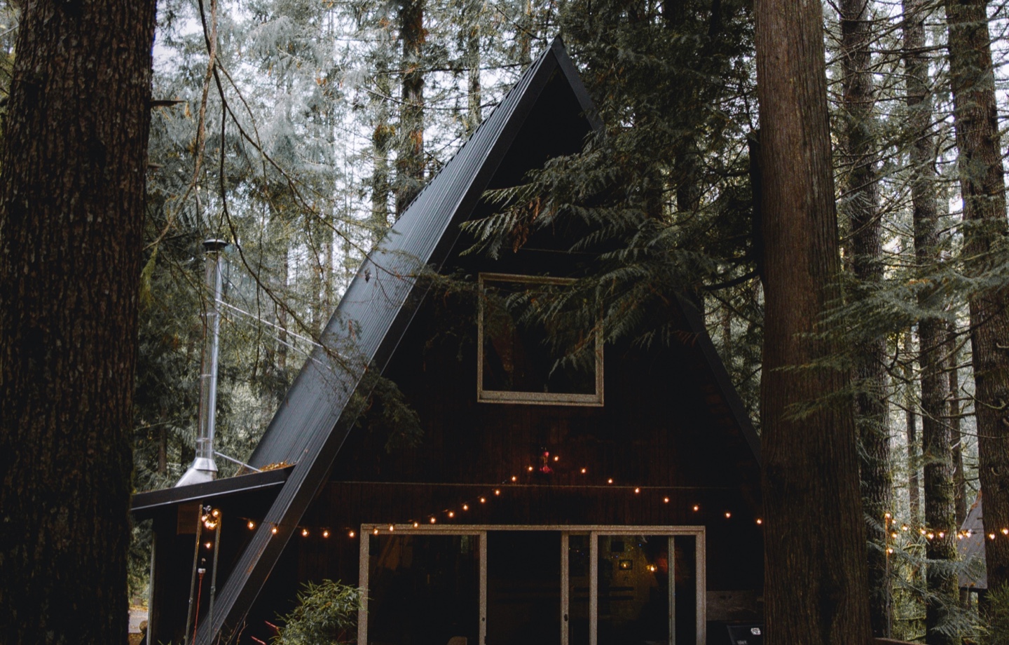 aframe cabin in the woods