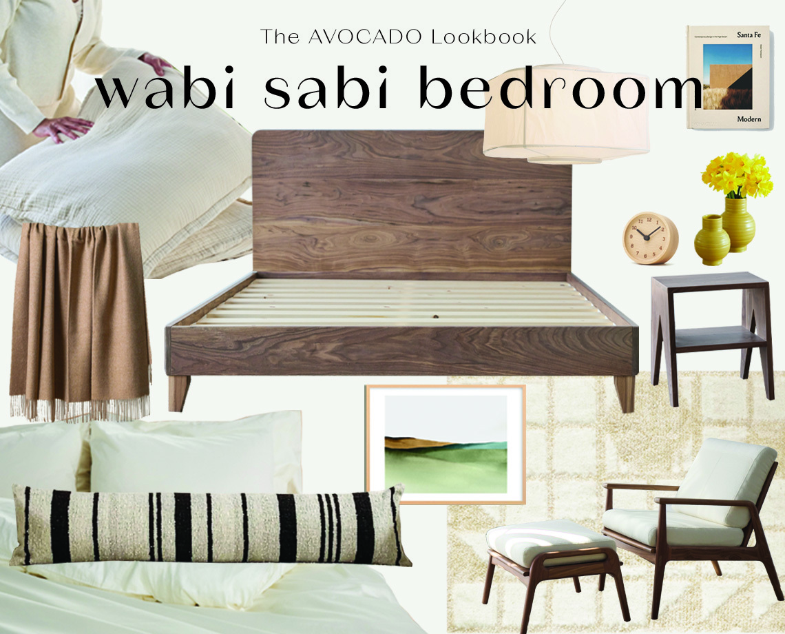 the avocado lookbook wabi sabi bedroom moodboard