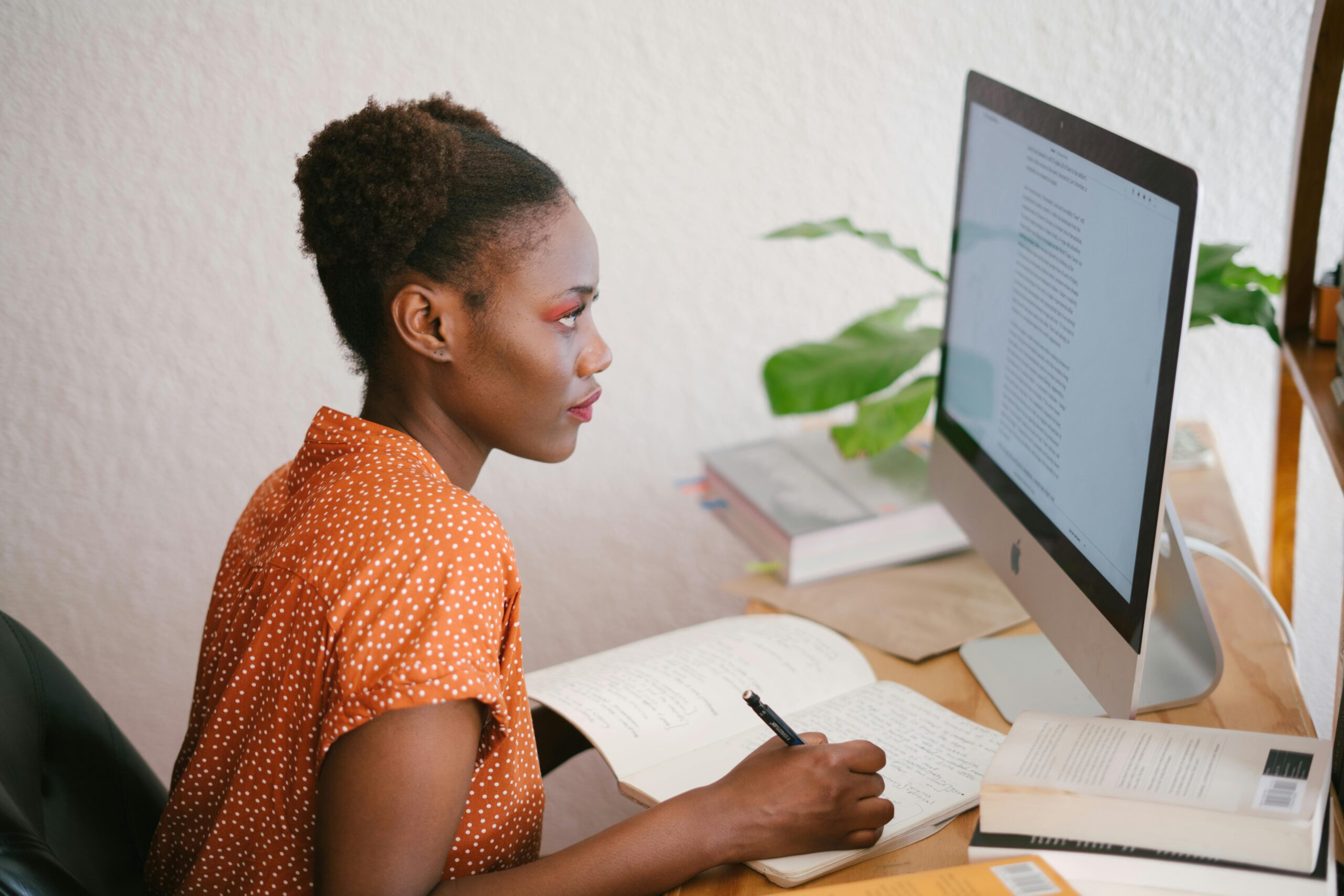 woman at desk