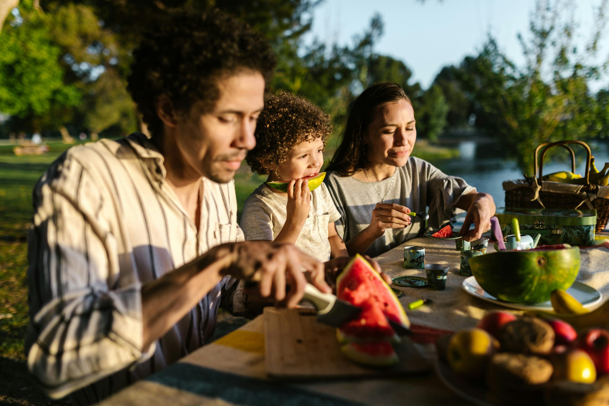 Summer meal with family