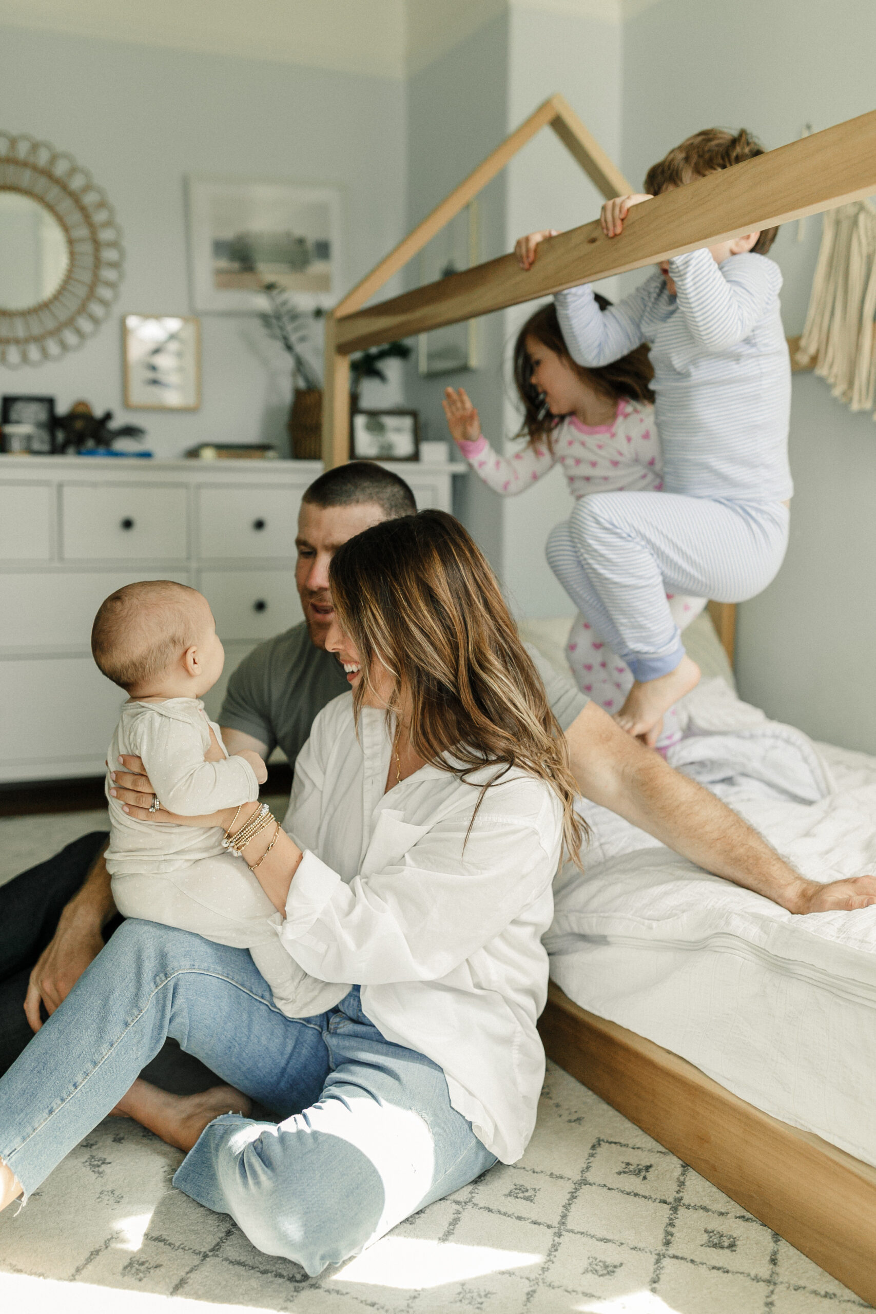 Kids in bedroom with parents