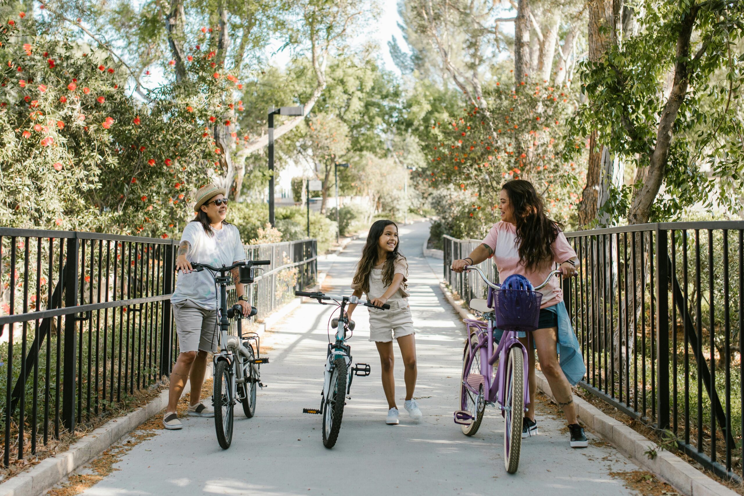 Riding bikes outside