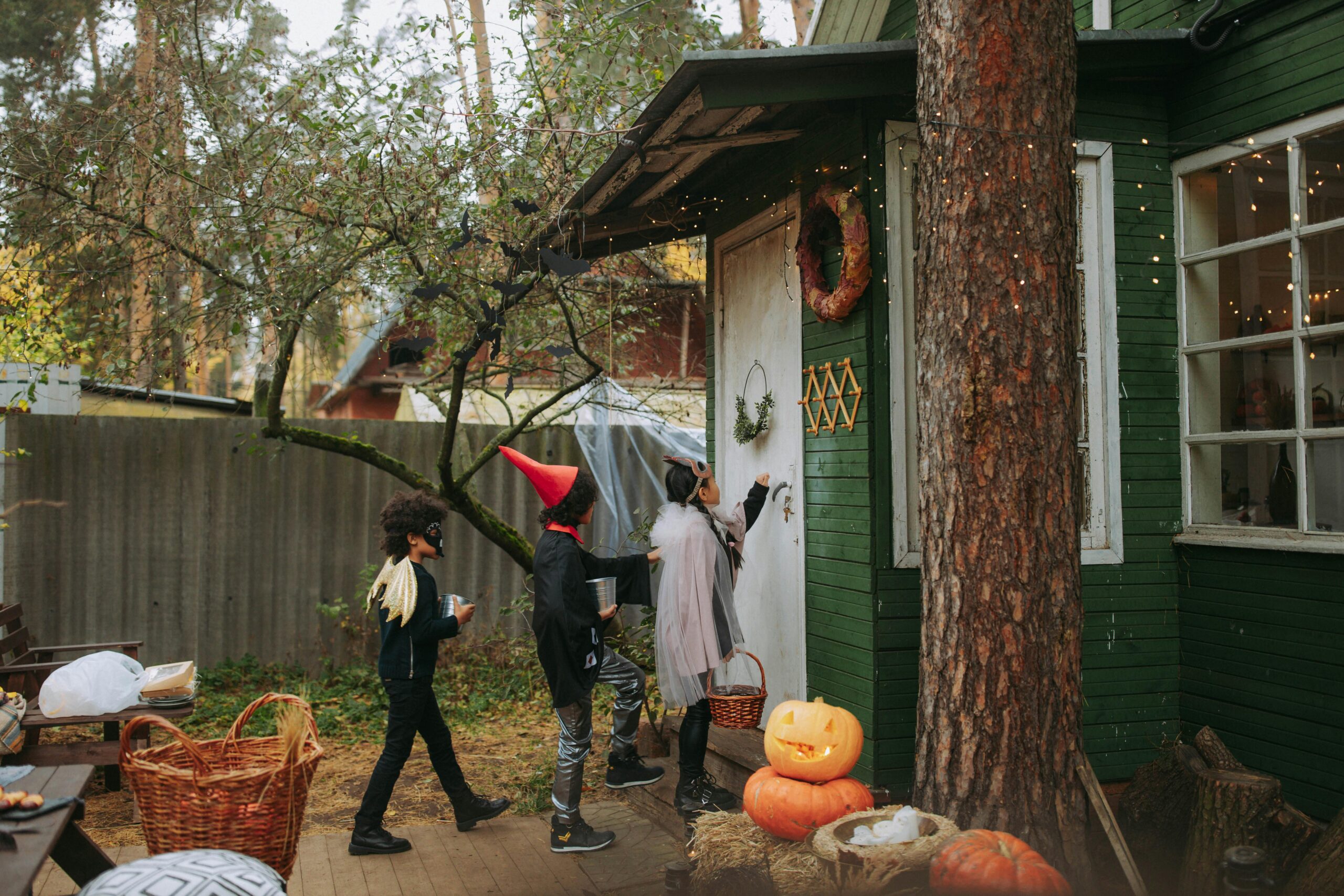 Kids trick or treating for Halloween