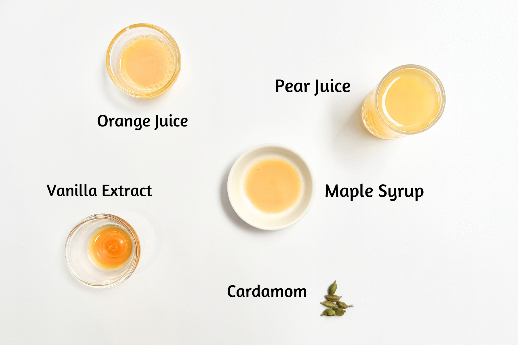 Bedtime Mocktail Series: Pear Cardamom Ingredients