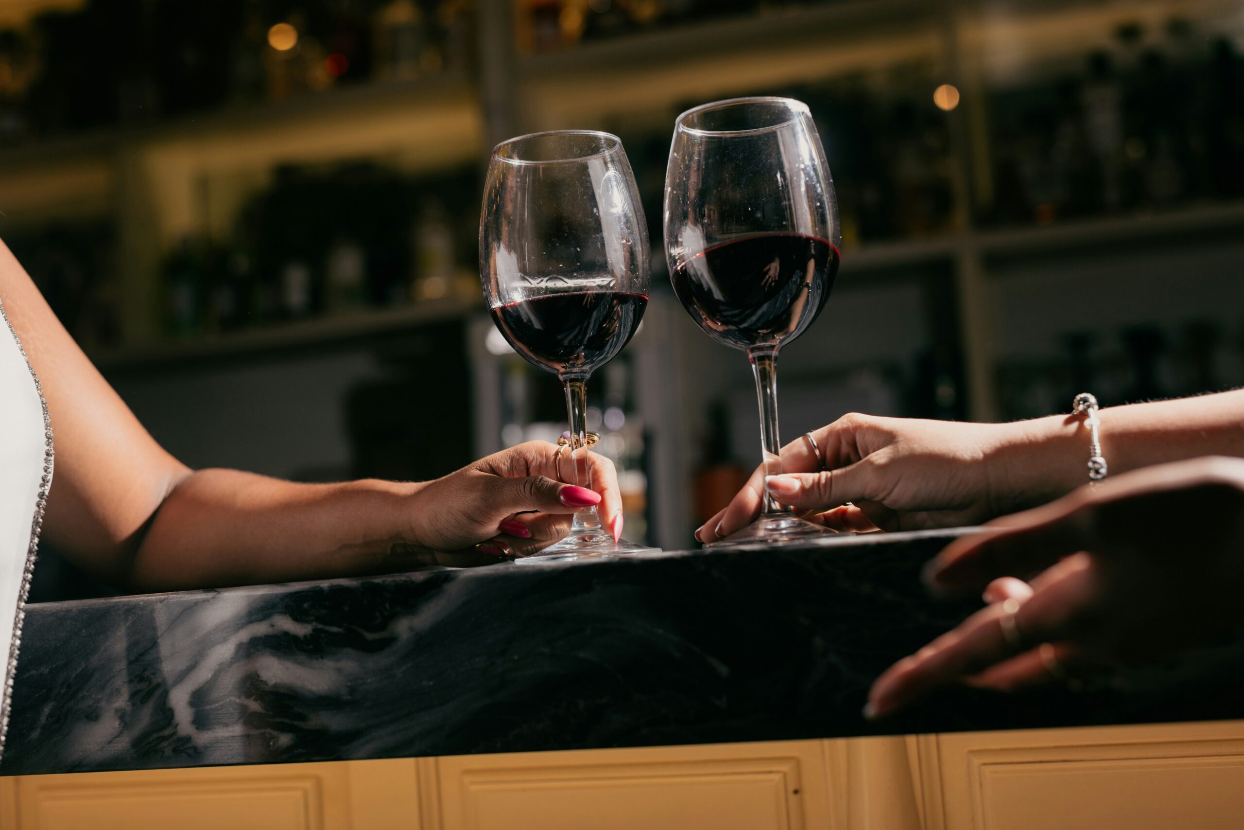 Drinking a glass of wine