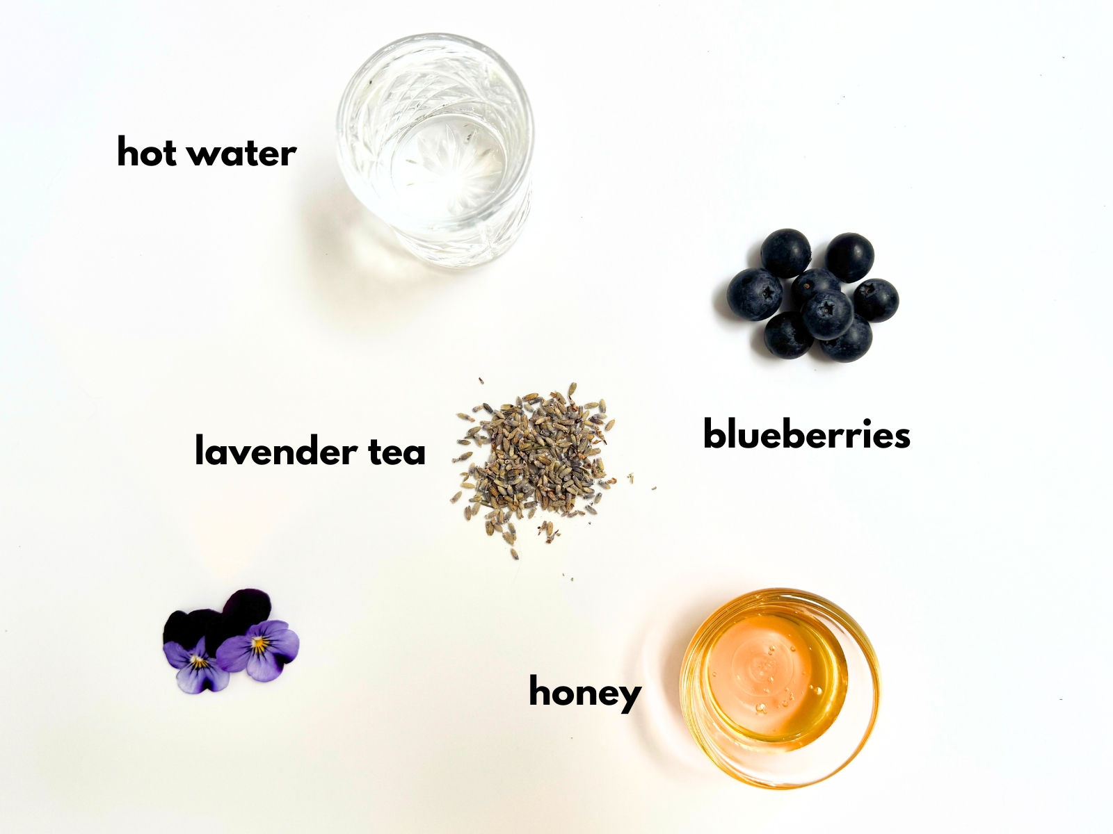 Bedtime Mocktail Series: Blueberry Bedtime Tea Ingredients