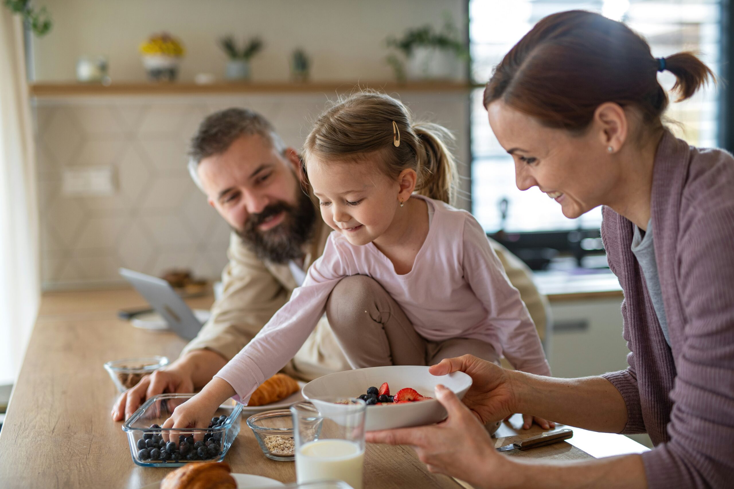 family eating healthy