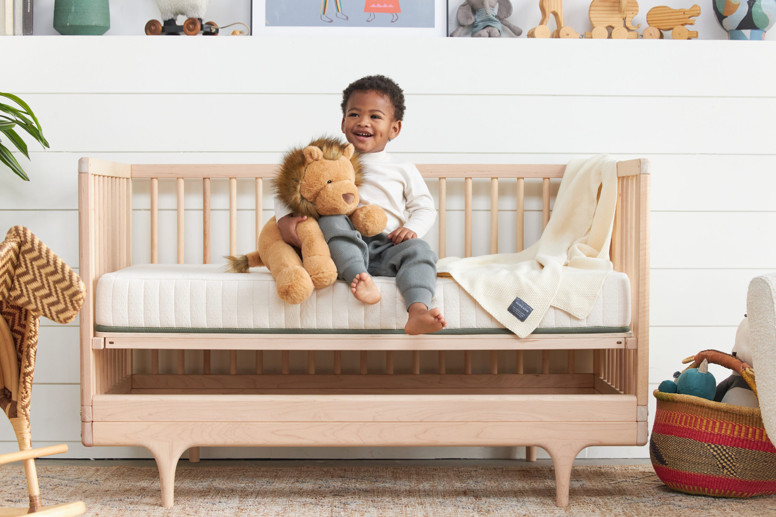Boy and lion toy