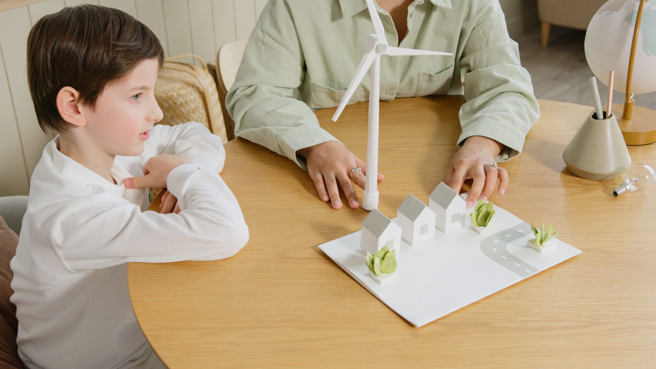 kid being taught sustainability