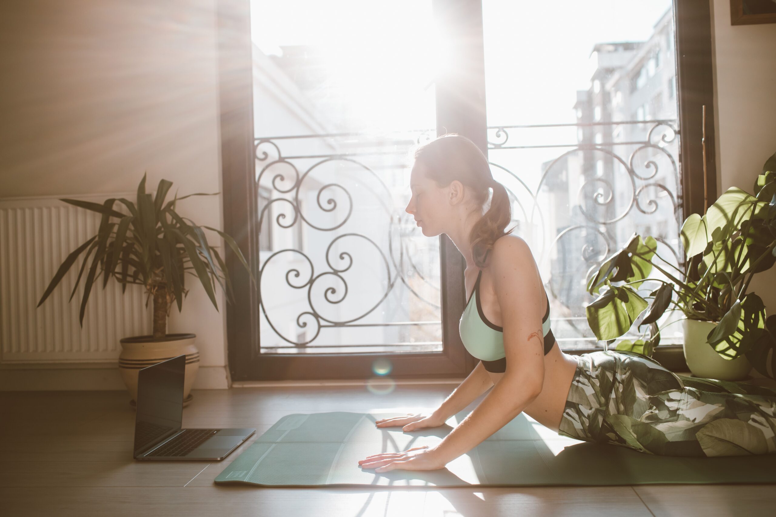 Woman stretching