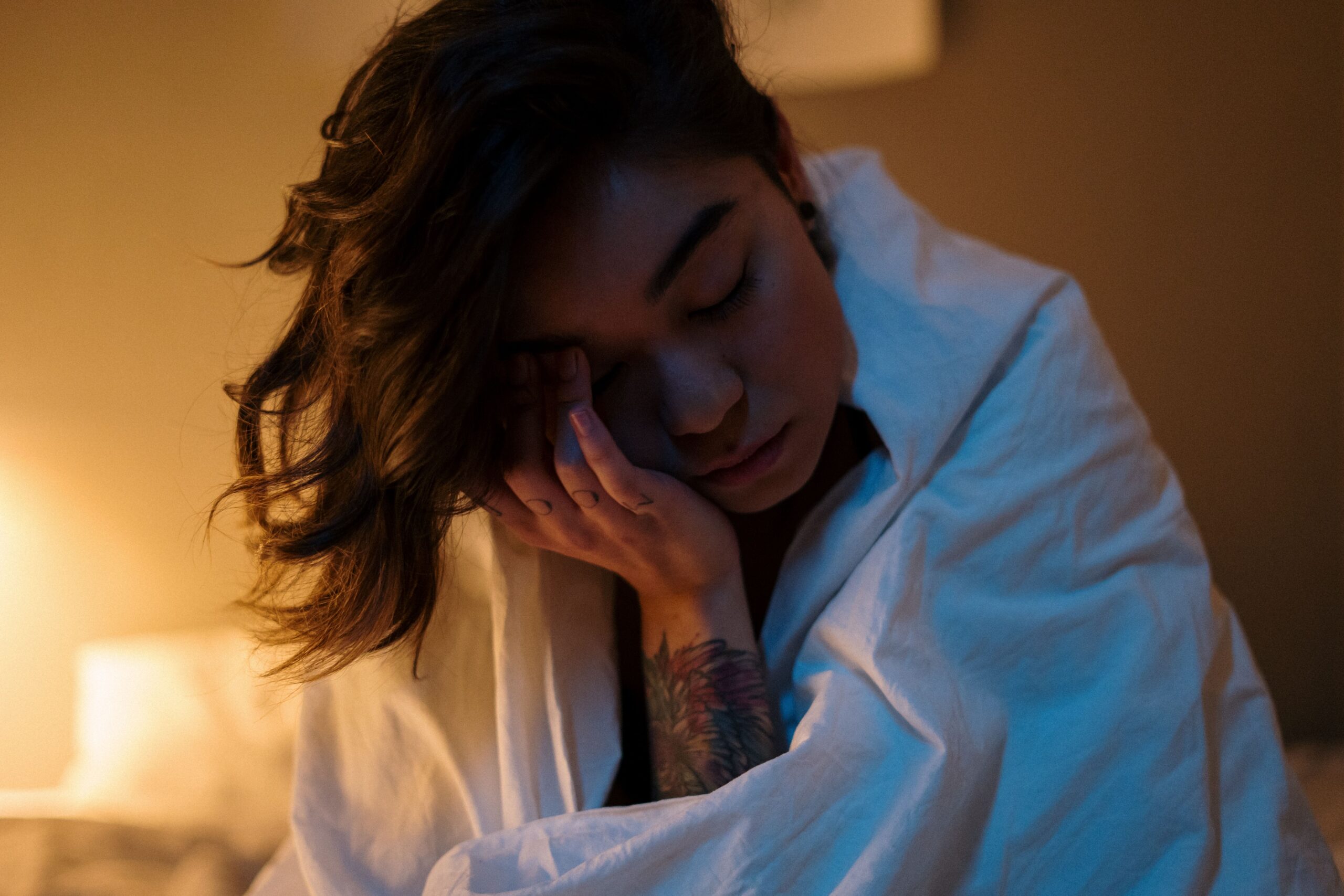 girl frustrated because she cant sleep