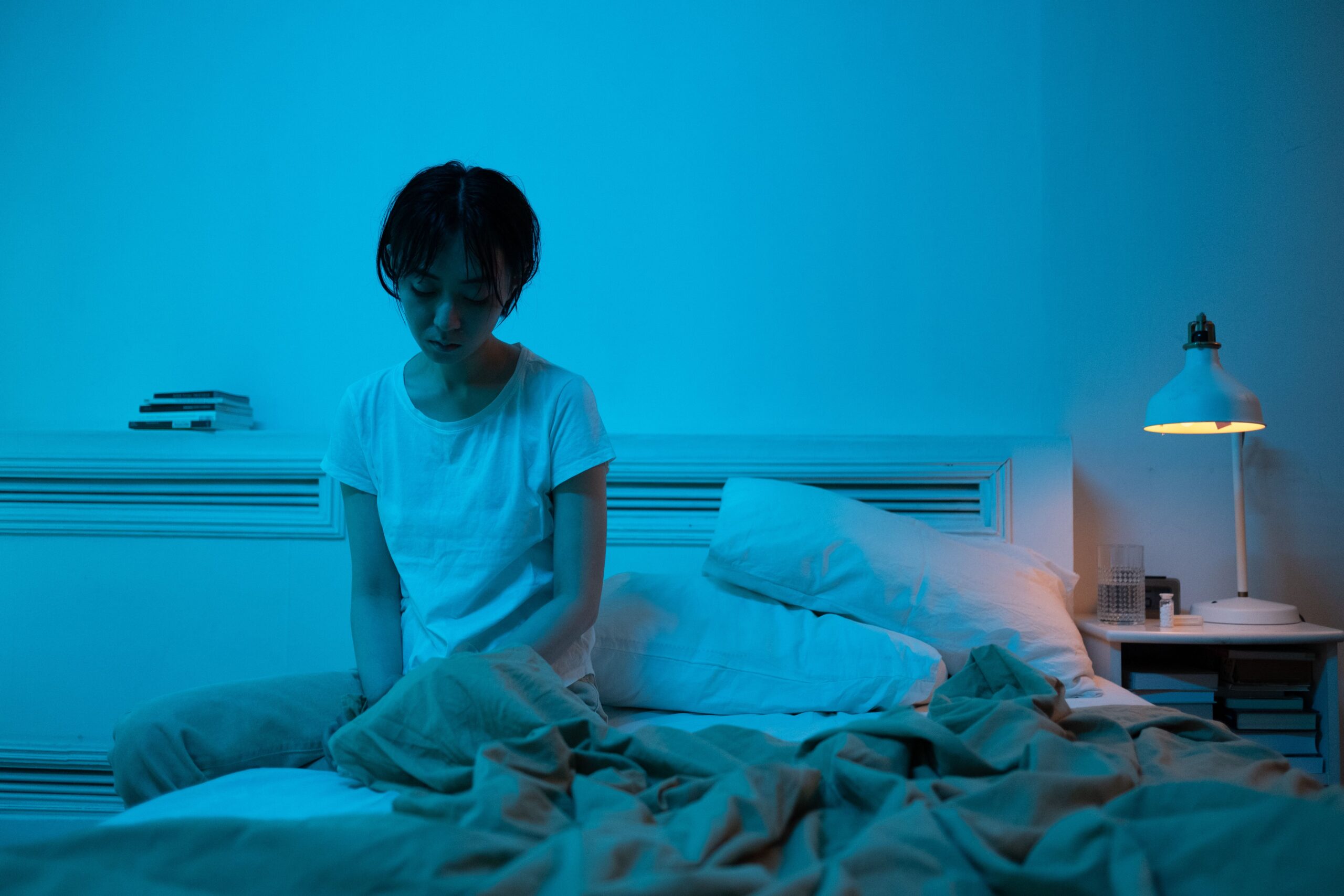 blue lighting in room