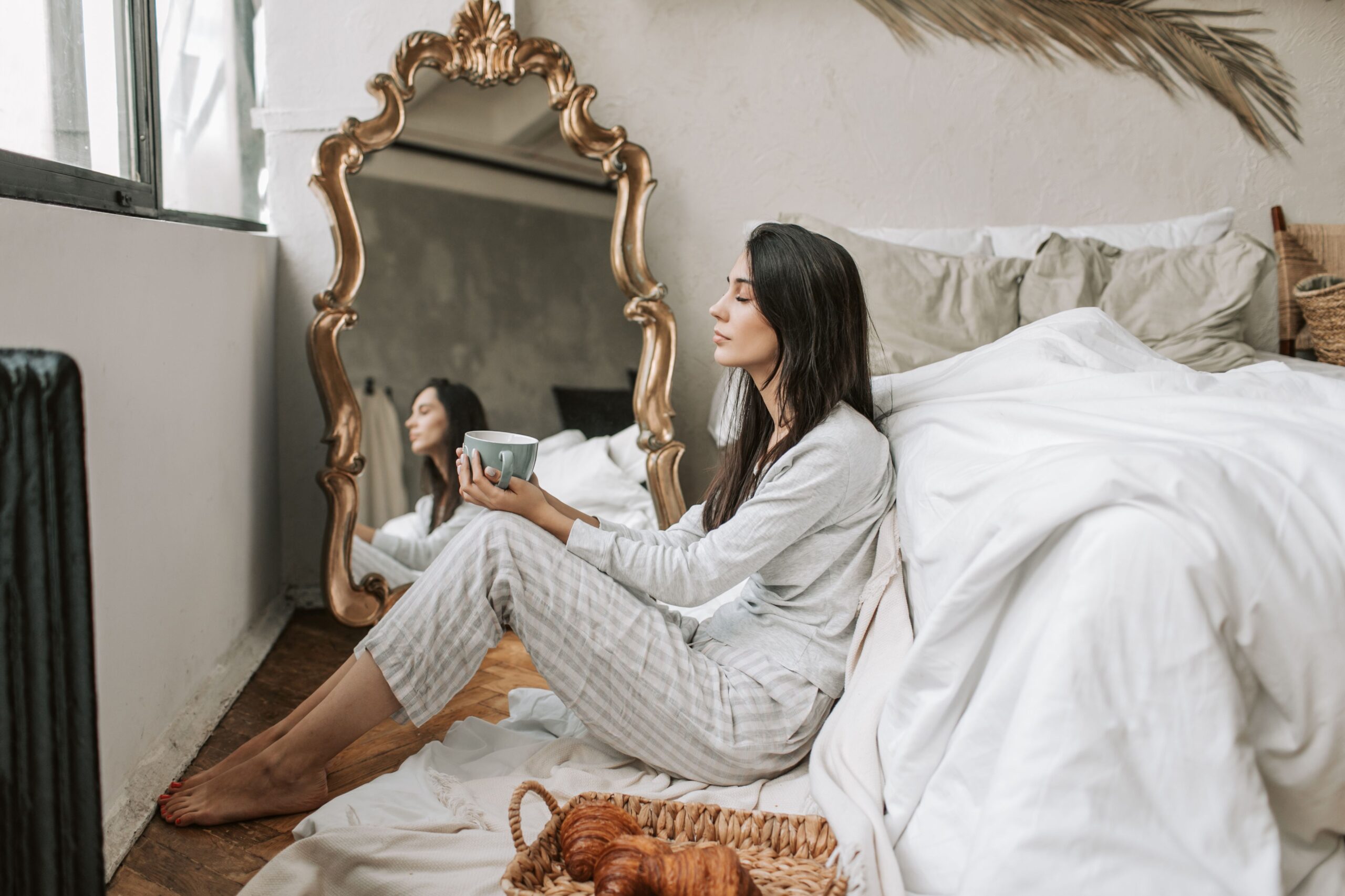 girl relaxed in room