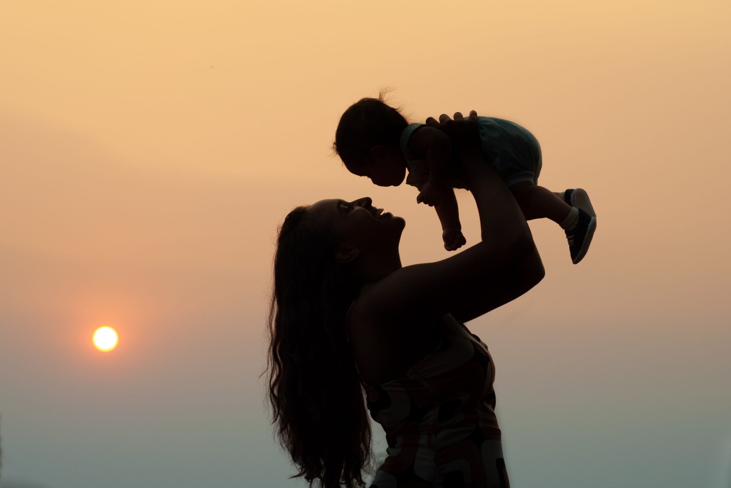 mom raising her baby